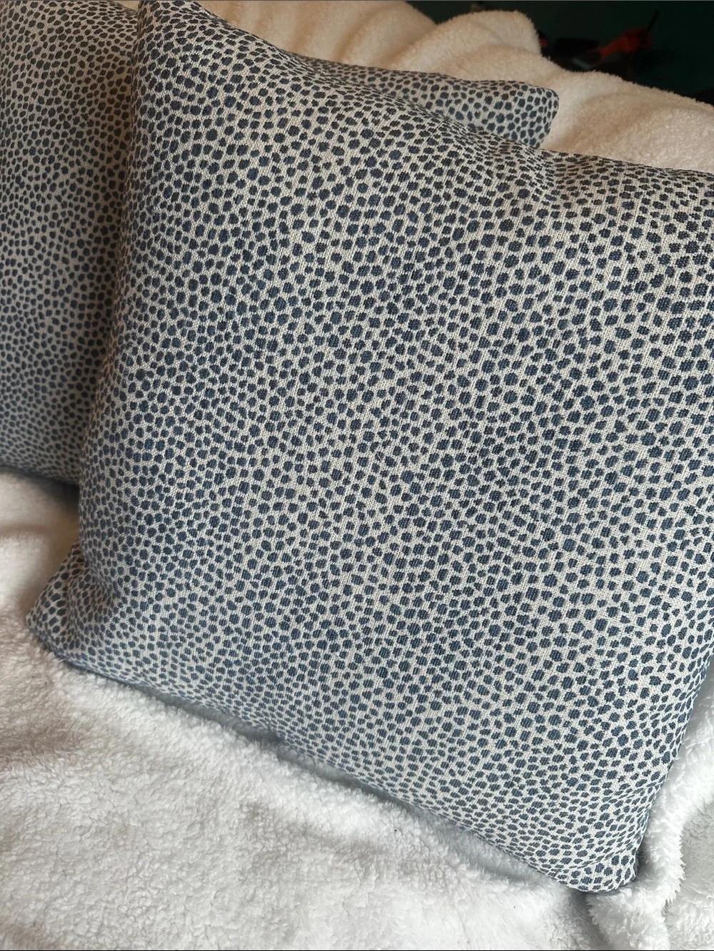Blue Speckled Decorative Throw Pillow covers only -